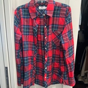 Vineyard Vines Red and Navy Plaid Button Down Shirt